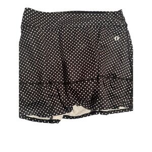 Dona Jo JoJo Skort Black White Polka Dot Tennis Golf Ruffle Skirt XL Brazil